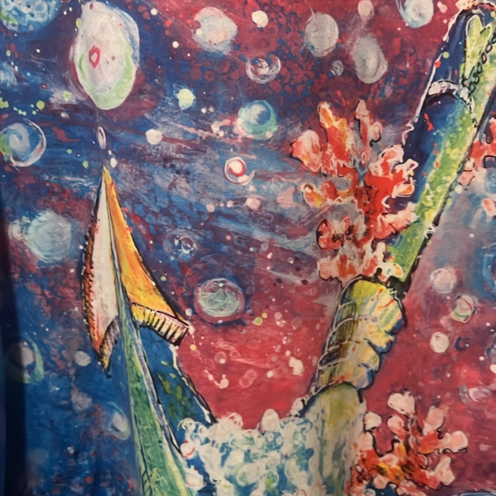 Leoma Lovegrove Dress Multicolor Art To Wear Cap Slves Anchor Print Small Pocket - Picture 5 of 8
